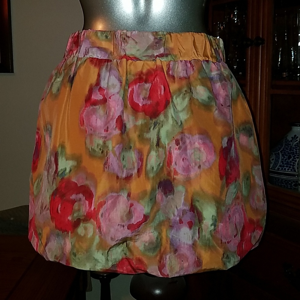 J. Crew Poppy Silk Waterflower Bubble Skirt
